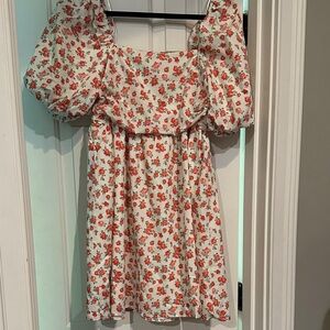 Pink Lily small red and white floral dress. Like new